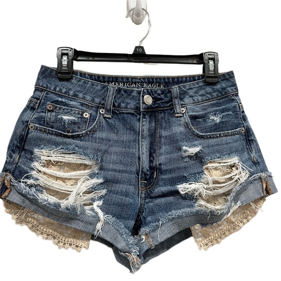 American Eagle Outfitters Pants - American Eagle SZ 6 High Rise Distressed Shorts 100% Cotton